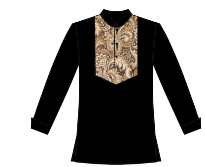 Black Shirt wth khaki paisley yoke