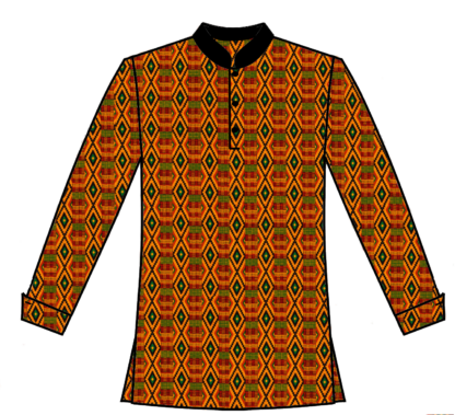 102C-Print with Contrast Collar and Cuffs - Image 9