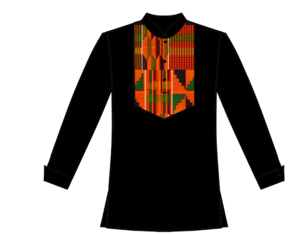 Black w Kente Shirt