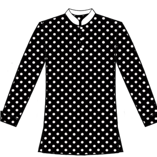 102C-Print with Contrast Collar and Cuffs