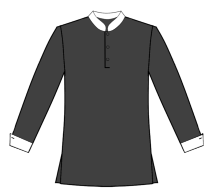 105-Solid No Yoke with White Cuff and Collar - Image 3
