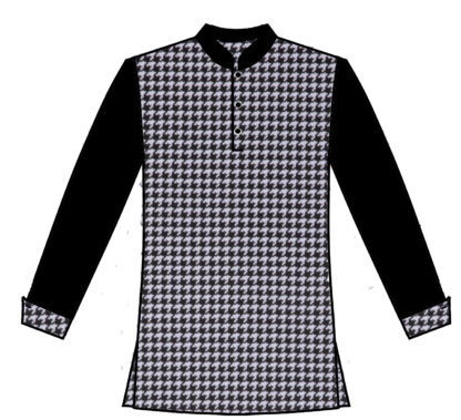 Hounds tooth wth blk slvs