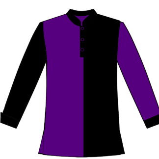 113-Pullover Split Front Two Colors - PURPLE AND BLACK