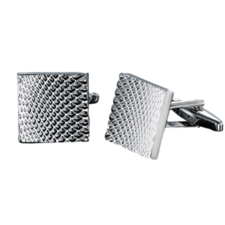 1-Cuff Links - Silver Weaved Cuff Links