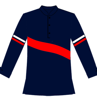 118-Pullover with Contrast Center Wave with Stripes