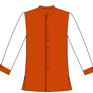 203S-Solid Button Front with Contrast Sleeves