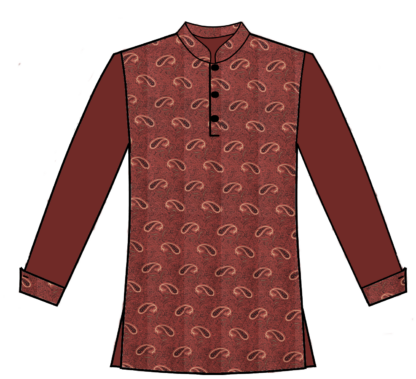 Rust paisley solid sleeves