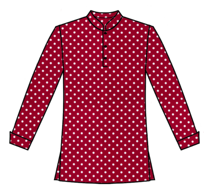 Red and white polka dots