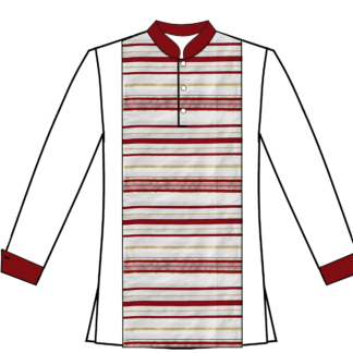 White prayer shawl button frt red