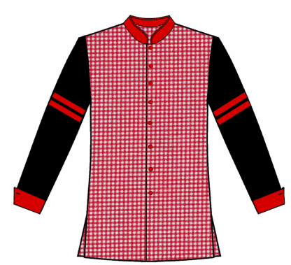 209-Print with 2  Stripes each Sleeve